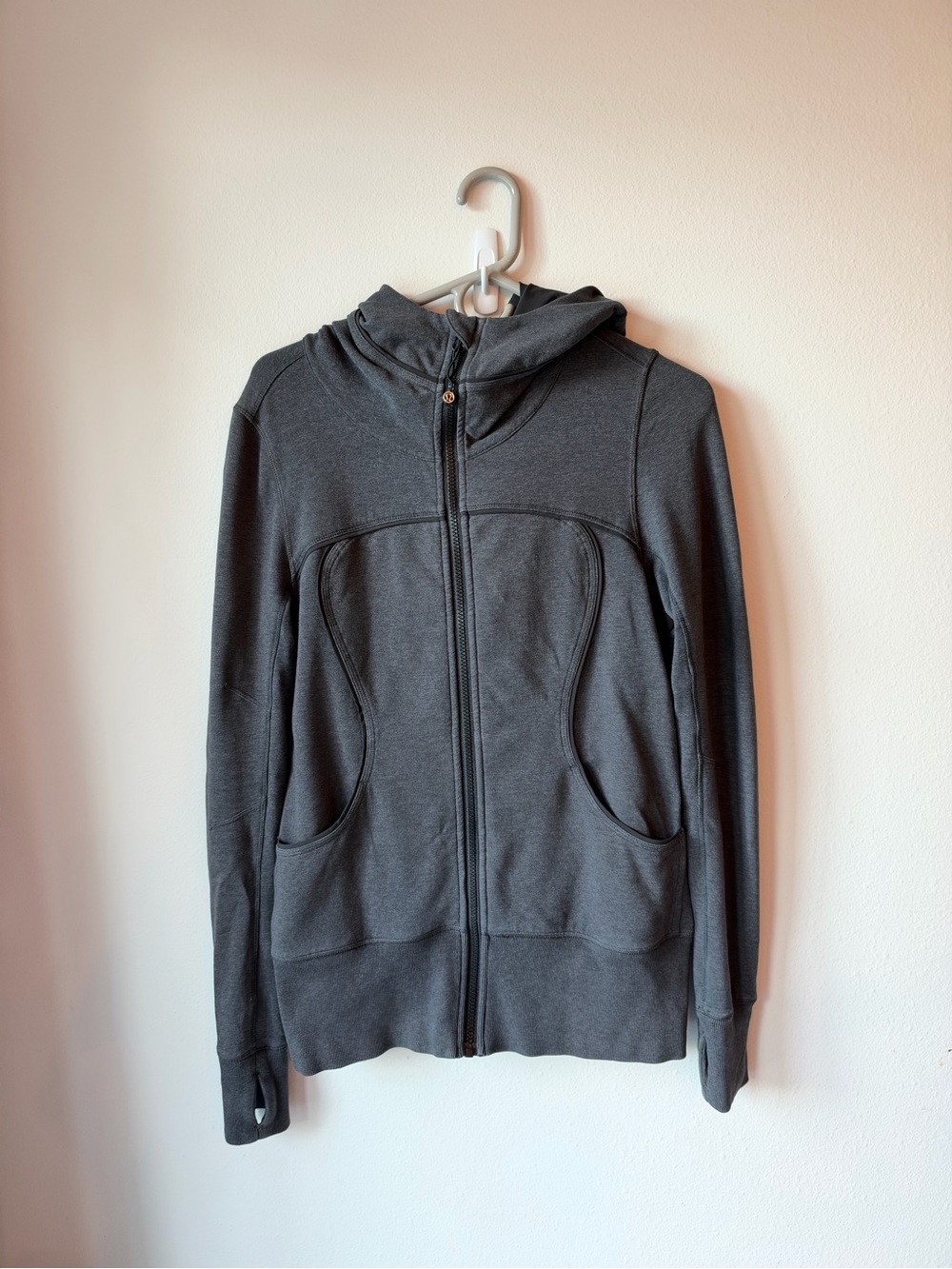 Lululemon // Scuba Full Zip Hoodie Charcoal Heathered Grey Size 6
